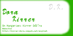 dora kirrer business card